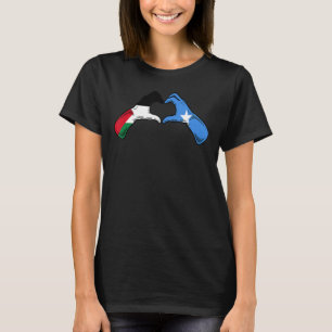 Palestine Somalia Flag Palestinian Somalian Hear T-Shirt