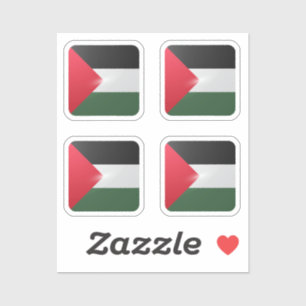 Palestine square glossy flag