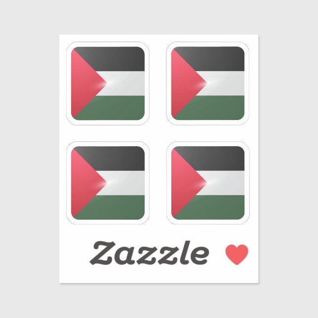 Palestine square glossy flag (Sheet)