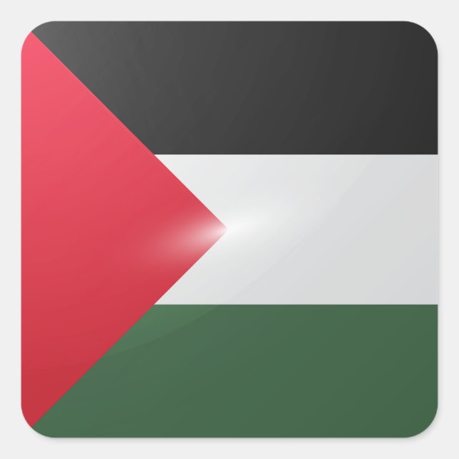Palestine square glossy flag sticker (Front)