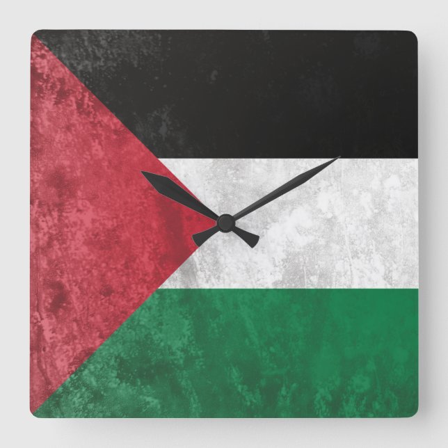Palestine Square Wall Clock (Front)