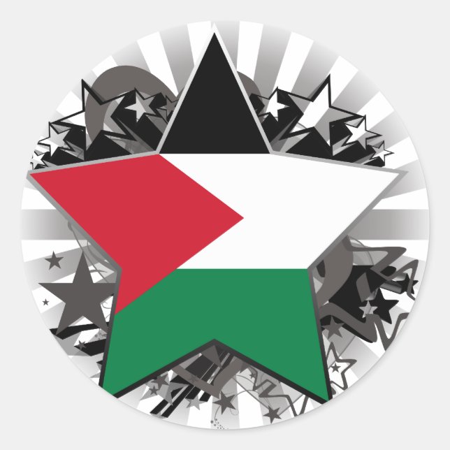 Palestine Star Classic Round Sticker (Front)