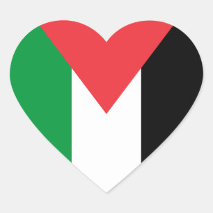 Palestine state flag heart sticker