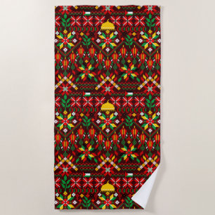Palestine Tatreez Traditional Embrodery Beach Towel