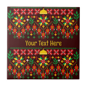 Palestine Tatreez Traditional Embrodery Ceramic Tile