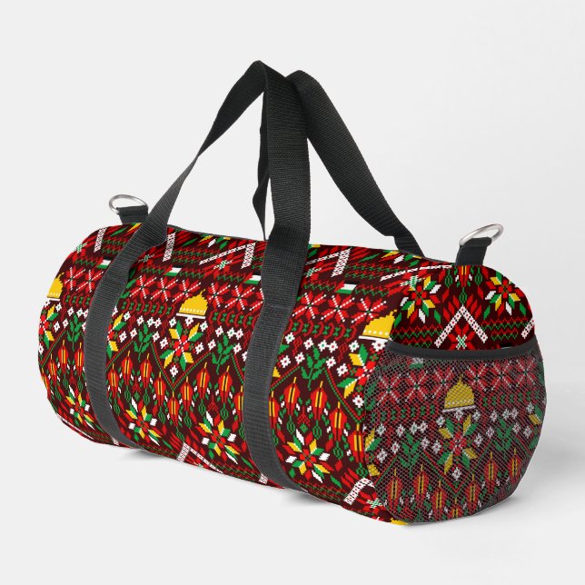 Palestine Tatreez Traditional Embrodery Duffle Bag (Right Corner)