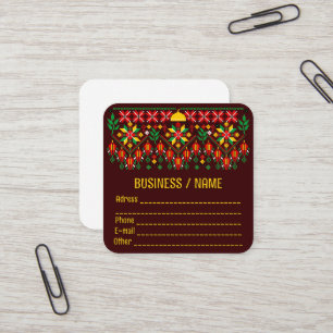 Palestine Tatreez Traditional Embrodery Square Business Card