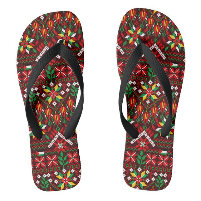 Palestine Tatreez Traditional Embrodery Thongs (Footbed)