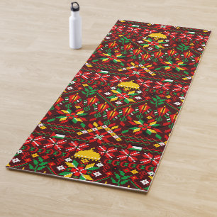 Palestine Tatreez Traditional Embrodery Yoga Mat