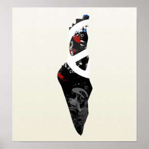 Palestine Trendy Peace Sign with Palestinian map