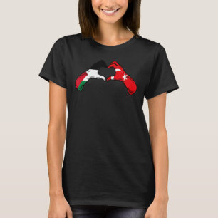 Palestine Turkey Flag  Palestinian Turkish Heart 1 T-Shirt