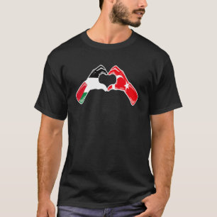 Palestine Turkey Flag Palestinian Turkish Heart T-Shirt