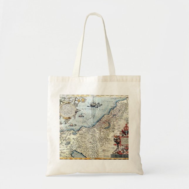 Palestine vintage pictorial map tote bag (Front)