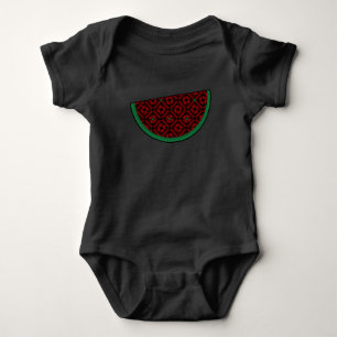 Palestine watermelon Embroidery red tatreez  Baby Bodysuit