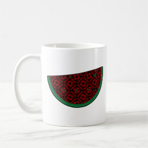 Palestine watermelon Embroidery red tatreez Coffee Mug