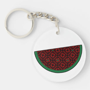 Palestine watermelon Embroidery red tatreez Key Ring
