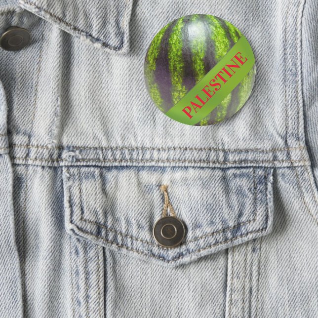 Palestine watermelon green red gaza 3 cm round badge (Creator Uploaded)