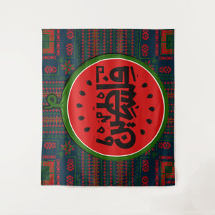 Palestine watermelon-Palestine Arabic word"فلسطين" Tapestry