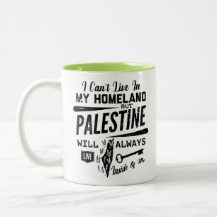 Palestine Will Always Live Inside Of Me-Blk Two-Tone Coffee Mug