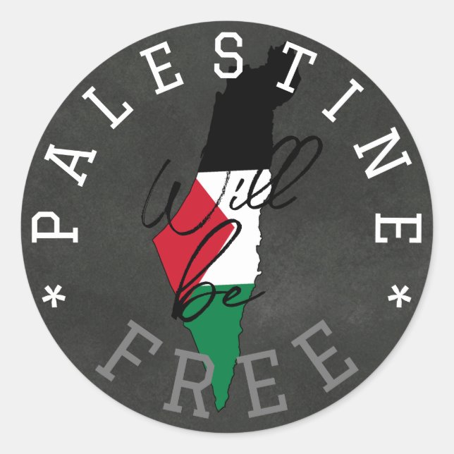 Palestine Will Be Free Classic Round Sticker (Front)