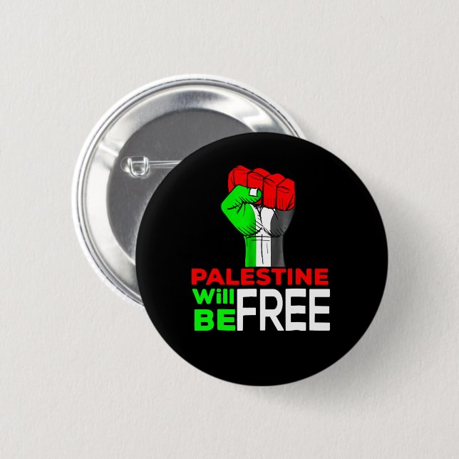 Palestine Will Be Free Gaza Genocide 6 Cm Round Badge (Front & Back)