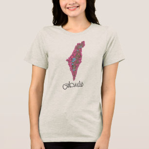 Palestine with flowers  Tri-Blend shirt