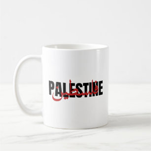 Palestine Word Arabic and English Wordart- text Coffee Mug