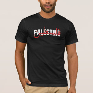 Palestine Word Arabic and English Wordart- text  T-Shirt