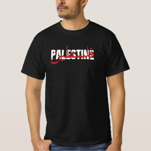 Palestine Word Arabic and English Wordart- text  T-Shirt