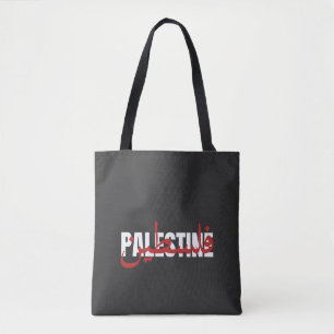 Palestine Word Arabic and English Wordart- text  Tote Bag