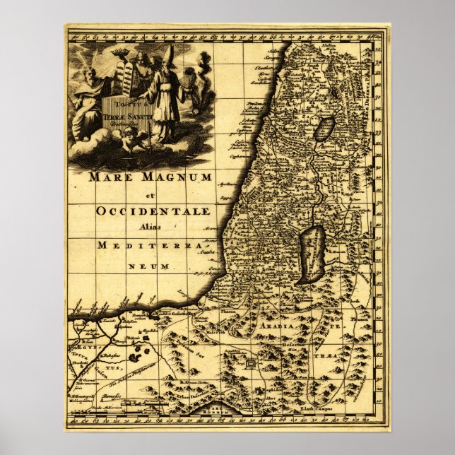 PalestinePanoramic MapPalestine Poster (Front)