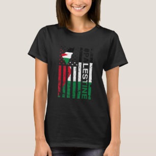 Palestinian American Flag Palestine Usa Pride T-Shirt