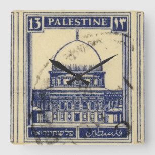 palestinian ancient stamp 1920_ palestine folklor square wall clock