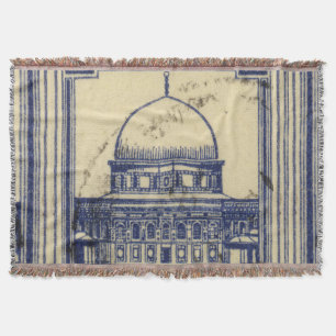 palestinian ancient stamp 1920_ palestine folklor throw blanket