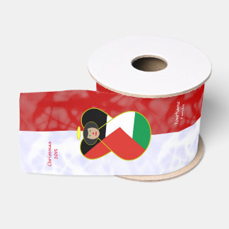 Palestinian Angel Black Hair Dressed in Flag Grosgrain Ribbon
