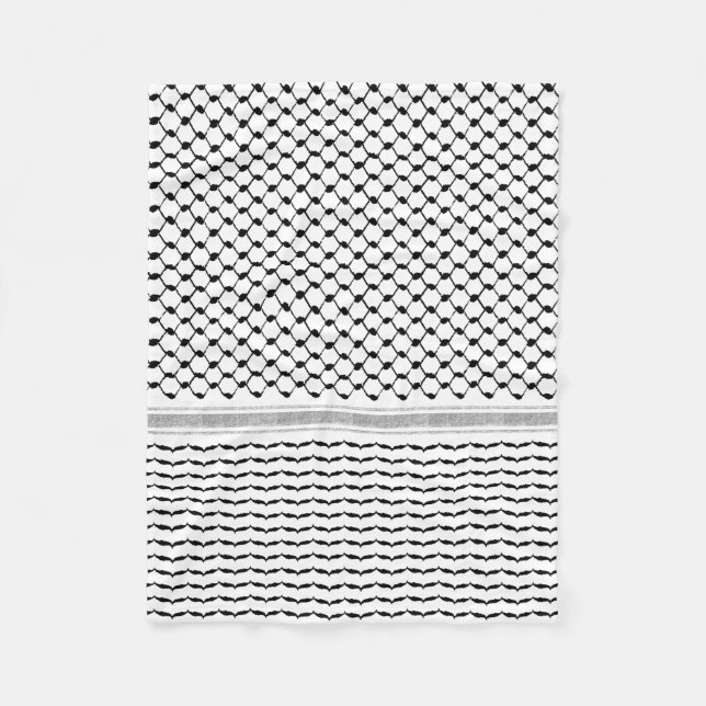 Palestinian Arabic Kufiya Pattern Customised  Fleece Blanket (Front)