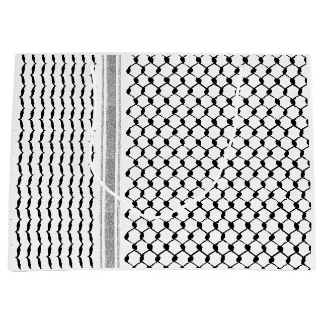 Palestinian Arabic Kufiya Pattern Customised Large Gift Bag (Front)