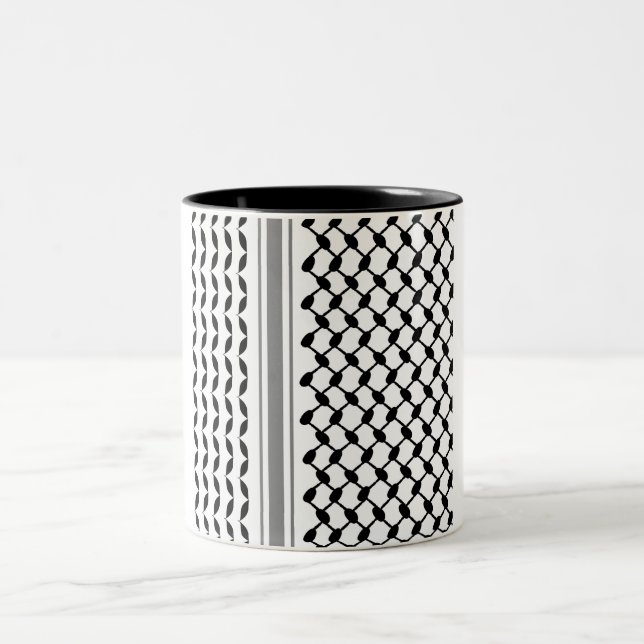 Palestinian Black Kufiya Mug (Center)