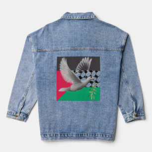 Palestinian Dove of Peace Flag Denim Jean Jacket