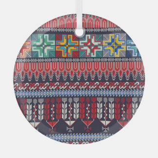 Palestinian Embroidery Motif Pattern. Glass Tree Decoration