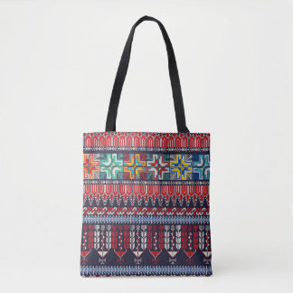 Palestinian Embroidery Motif Pattern. Tote Bag