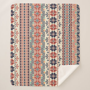 Palestinian Embroidery Motif: Traditional Beauty. Sherpa Blanket