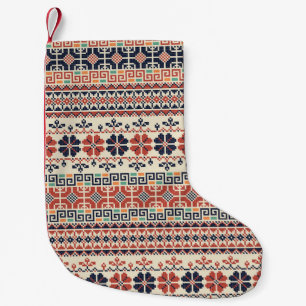 Palestinian Embroidery Motif: Traditional Beauty. Small Christmas Stocking
