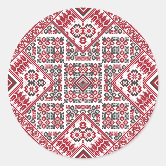 Palestinian Embroidery pattern 2  Classic Round Sticker (Front)