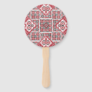 Palestinian Embroidery pattern 2 Hand Fan