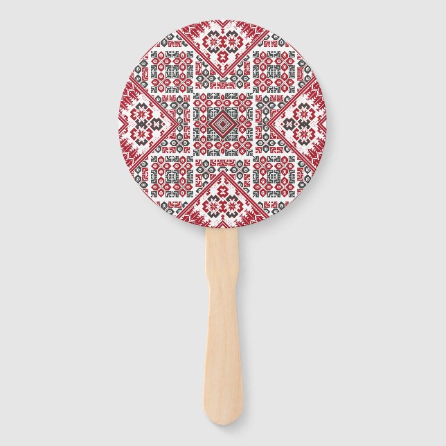 Palestinian Embroidery pattern 2  Hand Fan (Front)