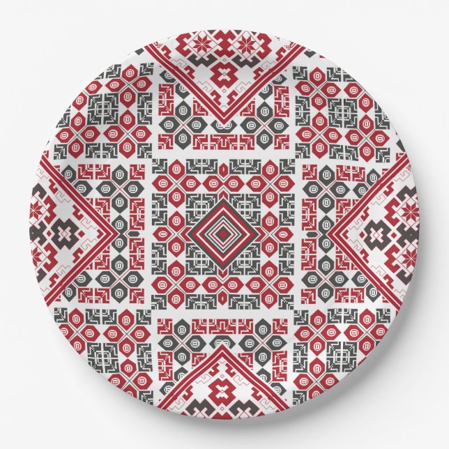 Palestinian Embroidery pattern 2  Paper Plate (Front)