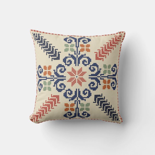 Palestinian embroidery pattern cushion (Front)