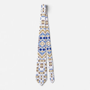 Palestinian Embroidery pattern Printed Design Tie