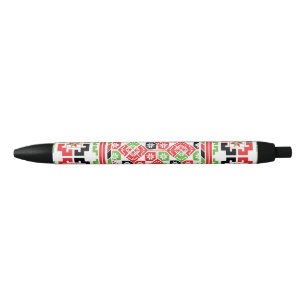 Palestinian Embroidery Tatreez printed design Black Ink Pen